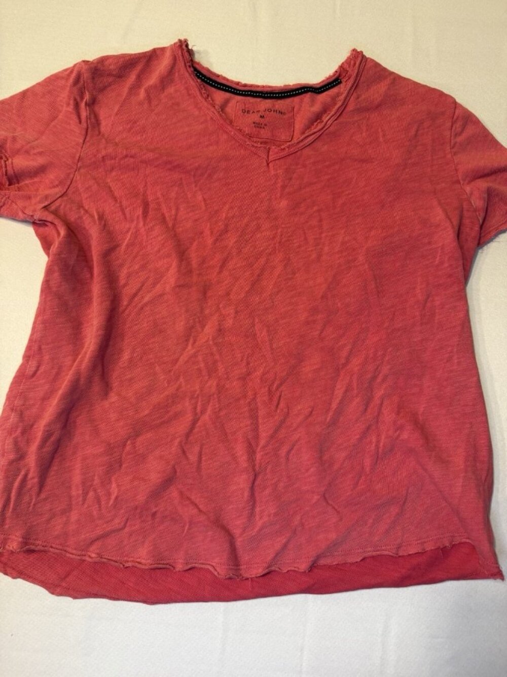 Dear John Pink Vanya Distressed T-Shirt Size M